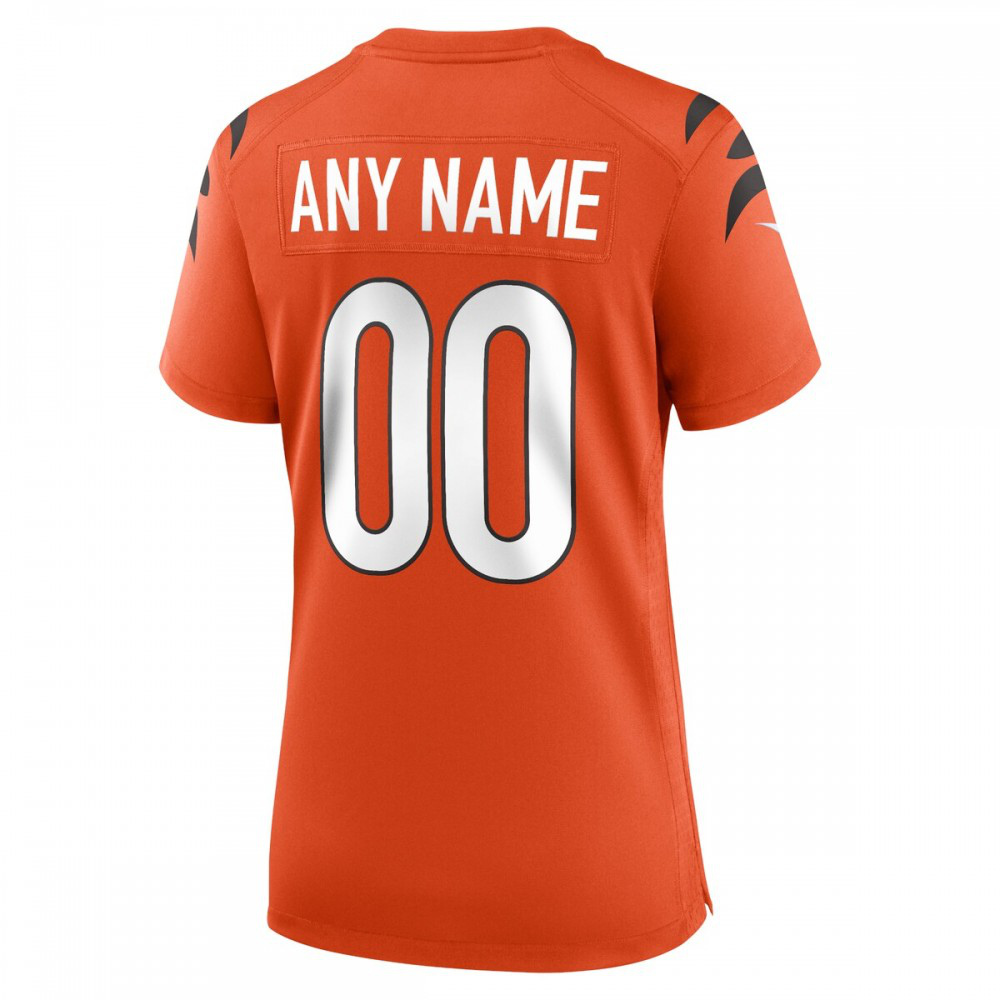 Cincinnati Bengals Nike Women's Alternate Game Custom Jersey - Orange-GridironStore